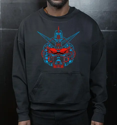 Mecha Anaglyph - Cropped Sweatshirt