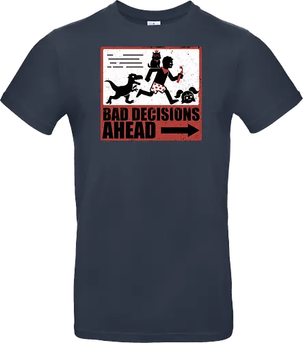 Dungeon Crawler Bad Decisions - Chaos, Velociraptor, Dinosaur, Bad Decisions, Destroy, Plan, Nerd, Geek, Fantasy, Adventure, Rpg, Litrpg, Book, Books, Bookworm, Science Fantasy, Science Fiction, Scifi, Cat, Pet, Carl, Funny, Post-apocalyptic, Apocalypse, Post Apocalyptic, Apocalyptic Cats, Postapocalypse, Post-apocalypse, Poster, Action, Punk, Explosion, Explosive, Books, Book, Crawler, Dungeon Crawler, Geometric, Anarchy, Anarchist, Sign - Standard T-Shirt