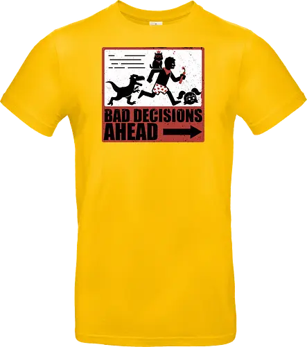 Dungeon Crawler Bad Decisions - Chaos, Velociraptor, Dinosaur, Bad Decisions, Destroy, Plan, Nerd, Geek, Fantasy, Adventure, Rpg, Litrpg, Book, Books, Bookworm, Science Fantasy, Science Fiction, Scifi, Cat, Pet, Carl, Funny, Post-apocalyptic, Apocalypse, Post Apocalyptic, Apocalyptic Cats, Postapocalypse, Post-apocalypse, Poster, Action, Punk, Explosion, Explosive, Books, Book, Crawler, Dungeon Crawler, Geometric, Anarchy, Anarchist, Sign - Standard T-Shirt