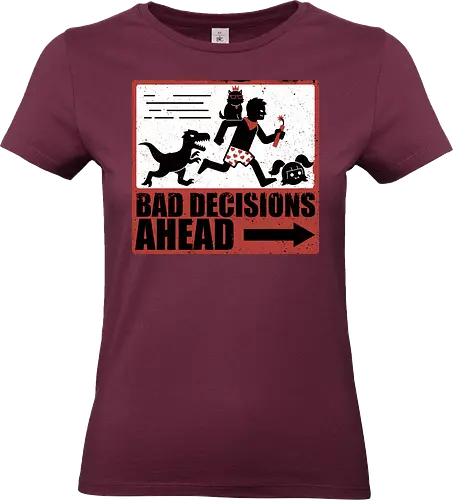 Dungeon Crawler Bad Decisions - Chaos, Velociraptor, Dinosaur, Bad Decisions, Destroy, Plan, Nerd, Geek, Fantasy, Adventure, Rpg, Litrpg, Book, Books, Bookworm, Science Fantasy, Science Fiction, Scifi, Cat, Pet, Carl, Funny, Post-apocalyptic, Apocalypse, Post Apocalyptic, Apocalyptic Cats, Postapocalypse, Post-apocalypse, Poster, Action, Punk, Explosion, Explosive, Books, Book, Crawler, Dungeon Crawler, Geometric, Anarchy, Anarchist, Sign - Standard T-Shirt (Frauen)