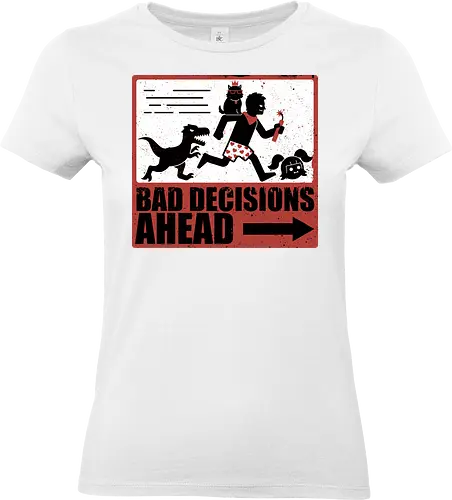 Dungeon Crawler Bad Decisions - Chaos, Velociraptor, Dinosaur, Bad Decisions, Destroy, Plan, Nerd, Geek, Fantasy, Adventure, Rpg, Litrpg, Book, Books, Bookworm, Science Fantasy, Science Fiction, Scifi, Cat, Pet, Carl, Funny, Post-apocalyptic, Apocalypse, Post Apocalyptic, Apocalyptic Cats, Postapocalypse, Post-apocalypse, Poster, Action, Punk, Explosion, Explosive, Books, Book, Crawler, Dungeon Crawler, Geometric, Anarchy, Anarchist, Sign - Standard T-Shirt (Frauen)