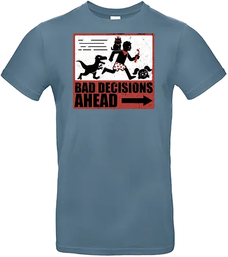 Dungeon Crawler Bad Decisions - Chaos, Velociraptor, Dinosaur, Bad Decisions, Destroy, Plan, Nerd, Geek, Fantasy, Adventure, Rpg, Litrpg, Book, Books, Bookworm, Science Fantasy, Science Fiction, Scifi, Cat, Pet, Carl, Funny, Post-apocalyptic, Apocalypse, Post Apocalyptic, Apocalyptic Cats, Postapocalypse, Post-apocalypse, Poster, Action, Punk, Explosion, Explosive, Books, Book, Crawler, Dungeon Crawler, Geometric, Anarchy, Anarchist, Sign - Standard T-Shirt