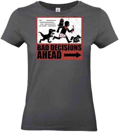Dungeon Crawler Bad Decisions - Chaos, Velociraptor, Dinosaur, Bad Decisions, Destroy, Plan, Nerd, Geek, Fantasy, Adventure, Rpg, Litrpg, Book, Books, Bookworm, Science Fantasy, Science Fiction, Scifi, Cat, Pet, Carl, Funny, Post-apocalyptic, Apocalypse, Post Apocalyptic, Apocalyptic Cats, Postapocalypse, Post-apocalypse, Poster, Action, Punk, Explosion, Explosive, Books, Book, Crawler, Dungeon Crawler, Geometric, Anarchy, Anarchist, Sign - Standard T-Shirt (Frauen)