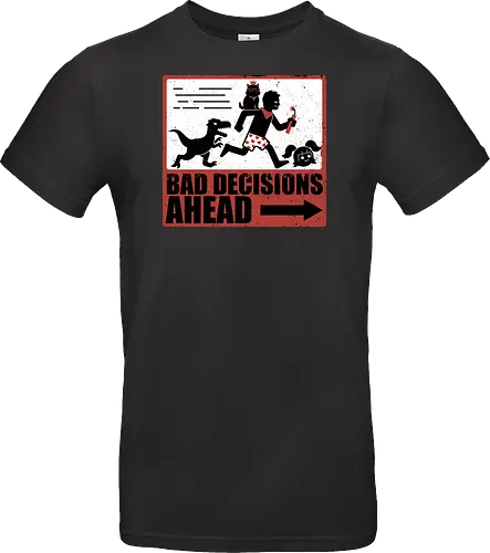 Dungeon Crawler Bad Decisions - Chaos, Velociraptor, Dinosaur, Bad Decisions, Destroy, Plan, Nerd, Geek, Fantasy, Adventure, Rpg, Litrpg, Book, Books, Bookworm, Science Fantasy, Science Fiction, Scifi, Cat, Pet, Carl, Funny, Post-apocalyptic, Apocalypse, Post Apocalyptic, Apocalyptic Cats, Postapocalypse, Post-apocalypse, Poster, Action, Punk, Explosion, Explosive, Books, Book, Crawler, Dungeon Crawler, Geometric, Anarchy, Anarchist, Sign - Standard T-Shirt