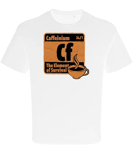 Element of Coffee - Science, Scientist, Sciencific, Science Art, Scientists, Science Humor, Chemistry, Chemistry Joke, Chemistry Humor, Biology, Coffee, Coffee Shop, Coffee Time, Coffee Cup, Coffee Addict, Science Joke, Funny Science, Retro Science, Sarcastic Science, Vintage Science, Funny Science Quote, Periodic Table, Periodic Table Joke, Periodic Table Parody, Stem, Humor, Joke, Fun, Funny, Sarcasm, Sarcastic, Irony, Ironic, Research, Physics - Oversize T-Shirt