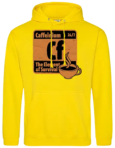Element of Coffee - Science, Scientist, Sciencific, Science Art, Scientists, Science Humor, Chemistry, Chemistry Joke, Chemistry Humor, Biology, Coffee, Coffee Shop, Coffee Time, Coffee Cup, Coffee Addict, Science Joke, Funny Science, Retro Science, Sarcastic Science, Vintage Science, Funny Science Quote, Periodic Table, Periodic Table Joke, Periodic Table Parody, Stem, Humor, Joke, Fun, Funny, Sarcasm, Sarcastic, Irony, Ironic, Research, Physics - Standard Hoodie