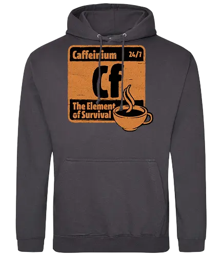 Element of Coffee - Science, Scientist, Sciencific, Science Art, Scientists, Science Humor, Chemistry, Chemistry Joke, Chemistry Humor, Biology, Coffee, Coffee Shop, Coffee Time, Coffee Cup, Coffee Addict, Science Joke, Funny Science, Retro Science, Sarcastic Science, Vintage Science, Funny Science Quote, Periodic Table, Periodic Table Joke, Periodic Table Parody, Stem, Humor, Joke, Fun, Funny, Sarcasm, Sarcastic, Irony, Ironic, Research, Physics - Standard Hoodie