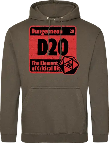 Element of Dungeon RPG - Critical Success, Science, Scientist, Sciencific, Science Art, Scientists, Science Humor, Science Joke, Funny Science, Retro Science, Sarcastic Science, Vintage Science, Funny Science Quote, Periodic Table, Periodic Table Joke, Periodic Table Parody, Stem, Humor, Joke, Fun, Funny, Sarcasm, Sarcastic, Irony, Ironic, Research, Physics, Chemistry, Chemistry Joke, Chemistry Humor, Biology, Dungeon Master, Dungeon, Dice, D20, Critical Hit, Critical, Critical Fail, Critical Role - Standard Hoodie