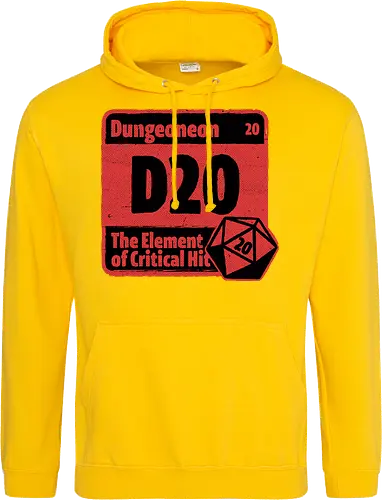 Element of Dungeon RPG - Critical Success, Science, Scientist, Sciencific, Science Art, Scientists, Science Humor, Science Joke, Funny Science, Retro Science, Sarcastic Science, Vintage Science, Funny Science Quote, Periodic Table, Periodic Table Joke, Periodic Table Parody, Stem, Humor, Joke, Fun, Funny, Sarcasm, Sarcastic, Irony, Ironic, Research, Physics, Chemistry, Chemistry Joke, Chemistry Humor, Biology, Dungeon Master, Dungeon, Dice, D20, Critical Hit, Critical, Critical Fail, Critical Role - Standard Hoodie