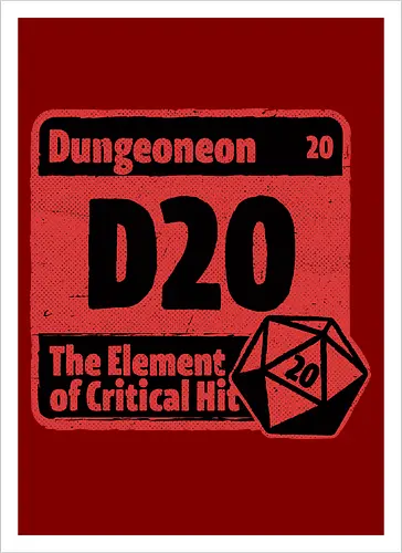 Element of Dungeon RPG - Critical Success, Science, Scientist, Sciencific, Science Art, Scientists, Science Humor, Science Joke, Funny Science, Retro Science, Sarcastic Science, Vintage Science, Funny Science Quote, Periodic Table, Periodic Table Joke, Periodic Table Parody, Stem, Humor, Joke, Fun, Funny, Sarcasm, Sarcastic, Irony, Ironic, Research, Physics, Chemistry, Chemistry Joke, Chemistry Humor, Biology, Dungeon Master, Dungeon, Dice, D20, Critical Hit, Critical, Critical Fail, Critical Role - Kunstdruck