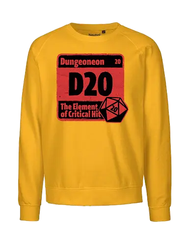 Element of Dungeon RPG - Critical Success, Science, Scientist, Sciencific, Science Art, Scientists, Science Humor, Science Joke, Funny Science, Retro Science, Sarcastic Science, Vintage Science, Funny Science Quote, Periodic Table, Periodic Table Joke, Periodic Table Parody, Stem, Humor, Joke, Fun, Funny, Sarcasm, Sarcastic, Irony, Ironic, Research, Physics, Chemistry, Chemistry Joke, Chemistry Humor, Biology, Dungeon Master, Dungeon, Dice, D20, Critical Hit, Critical, Critical Fail, Critical Role - Fairtrade Sweatshirt