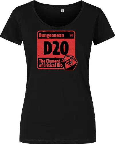 Element of Dungeon RPG - Critical Success, Science, Scientist, Sciencific, Science Art, Scientists, Science Humor, Science Joke, Funny Science, Retro Science, Sarcastic Science, Vintage Science, Funny Science Quote, Periodic Table, Periodic Table Joke, Periodic Table Parody, Stem, Humor, Joke, Fun, Funny, Sarcasm, Sarcastic, Irony, Ironic, Research, Physics, Chemistry, Chemistry Joke, Chemistry Humor, Biology, Dungeon Master, Dungeon, Dice, D20, Critical Hit, Critical, Critical Fail, Critical Role - Damen T-Shirt