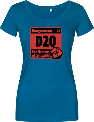Element of Dungeon RPG - Critical Success, Science, Scientist, Sciencific, Science Art, Scientists, Science Humor, Science Joke, Funny Science, Retro Science, Sarcastic Science, Vintage Science, Funny Science Quote, Periodic Table, Periodic Table Joke, Periodic Table Parody, Stem, Humor, Joke, Fun, Funny, Sarcasm, Sarcastic, Irony, Ironic, Research, Physics, Chemistry, Chemistry Joke, Chemistry Humor, Biology, Dungeon Master, Dungeon, Dice, D20, Critical Hit, Critical, Critical Fail, Critical Role - Damen T-Shirt