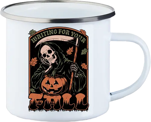 Grim Reaper Autumn - Pain, Halloween, Halloween Design, Halloween Art, Halloween Aesthetic, Halloween Pumpkin, Halloween Vibes, Spooky, Spooky Season, Creepy, Scary, Scary Art, Pumpkins, Pumpkin, Skeleton, Skull, Dark, Horror, Horror Stories, Fright, Creature, Autumn, Autumn Leaves, Autumn Vibes, Autumn Season, Fall, Fall Leaves, Fall Vibes, Leaves, Leaf, Pumpkin Season, Fun, Funny, Dark Humor, Humor, Sarcastic, Sarcasm, Irony, Dread, Existential Dread. Laugh, Laughing, Nihilist Humor, Nihilist, Relatable - Emailletasse