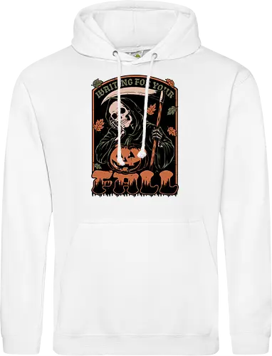 Grim Reaper Autumn - Pain, Halloween, Halloween Design, Halloween Art, Halloween Aesthetic, Halloween Pumpkin, Halloween Vibes, Spooky, Spooky Season, Creepy, Scary, Scary Art, Pumpkins, Pumpkin, Skeleton, Skull, Dark, Horror, Horror Stories, Fright, Creature, Autumn, Autumn Leaves, Autumn Vibes, Autumn Season, Fall, Fall Leaves, Fall Vibes, Leaves, Leaf, Pumpkin Season, Fun, Funny, Dark Humor, Humor, Sarcastic, Sarcasm, Irony, Dread, Existential Dread. Laugh, Laughing, Nihilist Humor, Nihilist, Relatable - Standard Hoodie