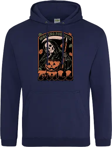 Grim Reaper Autumn - Pain, Halloween, Halloween Design, Halloween Art, Halloween Aesthetic, Halloween Pumpkin, Halloween Vibes, Spooky, Spooky Season, Creepy, Scary, Scary Art, Pumpkins, Pumpkin, Skeleton, Skull, Dark, Horror, Horror Stories, Fright, Creature, Autumn, Autumn Leaves, Autumn Vibes, Autumn Season, Fall, Fall Leaves, Fall Vibes, Leaves, Leaf, Pumpkin Season, Fun, Funny, Dark Humor, Humor, Sarcastic, Sarcasm, Irony, Dread, Existential Dread. Laugh, Laughing, Nihilist Humor, Nihilist, Relatable - Standard Hoodie