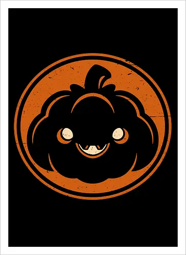 Halloween Spooky Pumpkin - Halloween, Halloween Design, Halloween Art, Halloween Aesthetic, Halloween Pumpkin, Halloween Vibes, Spooky, Spooky Season, Creepy, Scary, Scary Art, Pumpkins, Pumpkin, Dark, Horror, Horror Stories, Fright, Autumn, Autumn Leaves, Autumn Vibes, Autumn Season, Pumpkin Season, Cute, Smile, Smiling - Kunstdruck