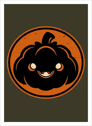 Halloween Spooky Pumpkin - Halloween, Halloween Design, Halloween Art, Halloween Aesthetic, Halloween Pumpkin, Halloween Vibes, Spooky, Spooky Season, Creepy, Scary, Scary Art, Pumpkins, Pumpkin, Dark, Horror, Horror Stories, Fright, Autumn, Autumn Leaves, Autumn Vibes, Autumn Season, Pumpkin Season, Cute, Smile, Smiling - Kunstdruck