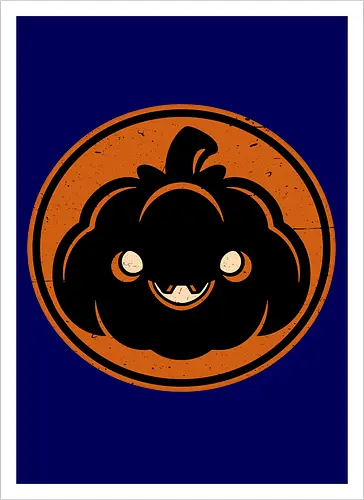 Halloween Spooky Pumpkin - Halloween, Halloween Design, Halloween Art, Halloween Aesthetic, Halloween Pumpkin, Halloween Vibes, Spooky, Spooky Season, Creepy, Scary, Scary Art, Pumpkins, Pumpkin, Dark, Horror, Horror Stories, Fright, Autumn, Autumn Leaves, Autumn Vibes, Autumn Season, Pumpkin Season, Cute, Smile, Smiling - Kunstdruck