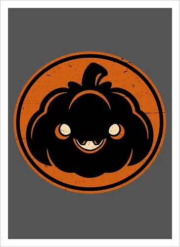 Halloween Spooky Pumpkin - Halloween, Halloween Design, Halloween Art, Halloween Aesthetic, Halloween Pumpkin, Halloween Vibes, Spooky, Spooky Season, Creepy, Scary, Scary Art, Pumpkins, Pumpkin, Dark, Horror, Horror Stories, Fright, Autumn, Autumn Leaves, Autumn Vibes, Autumn Season, Pumpkin Season, Cute, Smile, Smiling - Kunstdruck