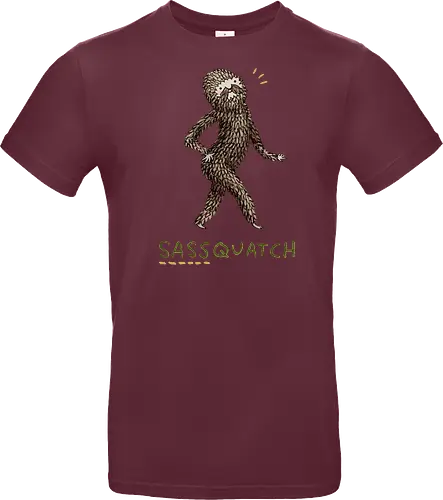 Braunes Pelziges Wesen Freche Pose Haltung Rosige Wangen - braunes pelziges eitles Wesen, elegante selbstbewusste mythische Pose, rosige Wangen goldener Glanz, Wald Legende Wortspiel, kreative Haltung Humor Kunst, handgefertigte Wesen Illustration, strukturiertes braunes beiges Fell, lustige moosgrüne Typografie, Popkultur Humor Geschenk, mythisches Wesen Haltung Shirt, Stadtlegende süße Illustration, Folklore Wesen Humor Kunst, pelziger Charakter Laufsteg Pose, Wald Wesen Pop Humor, kreatives englisches Folklore Wortspiel - Standard T-Shirt