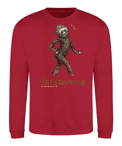Braunes Pelziges Wesen Freche Pose Haltung Rosige Wangen - braunes pelziges eitles Wesen, elegante selbstbewusste mythische Pose, rosige Wangen goldener Glanz, Wald Legende Wortspiel, kreative Haltung Humor Kunst, handgefertigte Wesen Illustration, strukturiertes braunes beiges Fell, lustige moosgrüne Typografie, Popkultur Humor Geschenk, mythisches Wesen Haltung Shirt, Stadtlegende süße Illustration, Folklore Wesen Humor Kunst, pelziger Charakter Laufsteg Pose, Wald Wesen Pop Humor, kreatives englisches Folklore Wortspiel - Sweatshirt