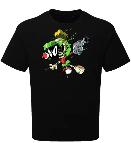 Freaky Grüner Marsianer Horror - Underground Alien Cartoon Kunst - grüner Marsianer Horror, Alien Cartoon Freaky, grünes Marsianer Skelett, rotes hypnotisches Auge Cartoon, Marvin the Martian, horror, schmelzendes grünes Schleim, Underground Alien Kunst, Alien Horror Geek Druck, Zombie Marsianer Waffe, römischer Helm Cartoon Horror, alternative Alien Kunst, Weltraum Cartoon Horror, urbaner Alien Geek Druck, Marsianer Pop Art Horror, Alien Charakter Horror, dunkler Alien Cartoon - Oversize T-Shirt