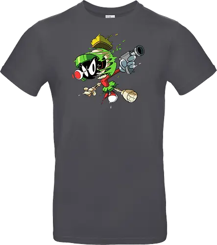 Freaky Grüner Marsianer Horror - Underground Alien Cartoon Kunst - grüner Marsianer Horror, Alien Cartoon Freaky, grünes Marsianer Skelett, rotes hypnotisches Auge Cartoon, Marvin the Martian, horror, schmelzendes grünes Schleim, Underground Alien Kunst, Alien Horror Geek Druck, Zombie Marsianer Waffe, römischer Helm Cartoon Horror, alternative Alien Kunst, Weltraum Cartoon Horror, urbaner Alien Geek Druck, Marsianer Pop Art Horror, Alien Charakter Horror, dunkler Alien Cartoon - Standard T-Shirt