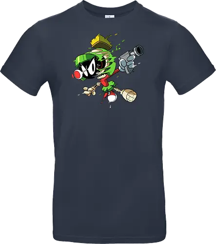 Freaky Grüner Marsianer Horror - Underground Alien Cartoon Kunst - grüner Marsianer Horror, Alien Cartoon Freaky, grünes Marsianer Skelett, rotes hypnotisches Auge Cartoon, Marvin the Martian, horror, schmelzendes grünes Schleim, Underground Alien Kunst, Alien Horror Geek Druck, Zombie Marsianer Waffe, römischer Helm Cartoon Horror, alternative Alien Kunst, Weltraum Cartoon Horror, urbaner Alien Geek Druck, Marsianer Pop Art Horror, Alien Charakter Horror, dunkler Alien Cartoon - Standard T-Shirt