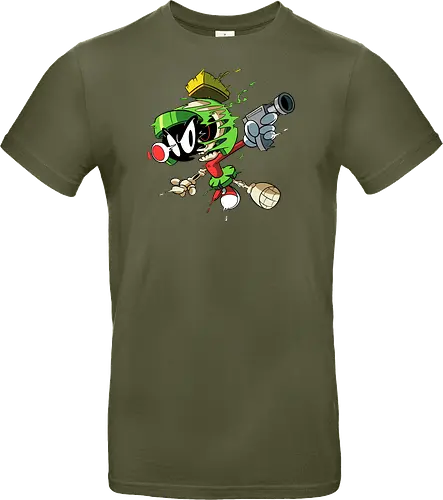 Freaky Grüner Marsianer Horror - Underground Alien Cartoon Kunst - grüner Marsianer Horror, Alien Cartoon Freaky, grünes Marsianer Skelett, rotes hypnotisches Auge Cartoon, Marvin the Martian, horror, schmelzendes grünes Schleim, Underground Alien Kunst, Alien Horror Geek Druck, Zombie Marsianer Waffe, römischer Helm Cartoon Horror, alternative Alien Kunst, Weltraum Cartoon Horror, urbaner Alien Geek Druck, Marsianer Pop Art Horror, Alien Charakter Horror, dunkler Alien Cartoon - Standard T-Shirt