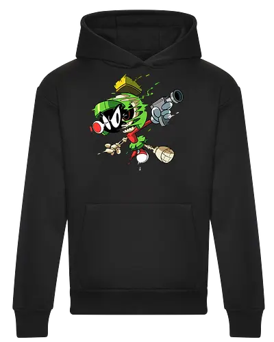 Freaky Grüner Marsianer Horror - Underground Alien Cartoon Kunst - grüner Marsianer Horror, Alien Cartoon Freaky, grünes Marsianer Skelett, rotes hypnotisches Auge Cartoon, Marvin the Martian, horror, schmelzendes grünes Schleim, Underground Alien Kunst, Alien Horror Geek Druck, Zombie Marsianer Waffe, römischer Helm Cartoon Horror, alternative Alien Kunst, Weltraum Cartoon Horror, urbaner Alien Geek Druck, Marsianer Pop Art Horror, Alien Charakter Horror, dunkler Alien Cartoon - Heavyweight Hoodie