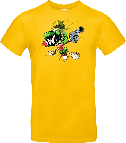 Freaky Grüner Marsianer Horror - Underground Alien Cartoon Kunst - grüner Marsianer Horror, Alien Cartoon Freaky, grünes Marsianer Skelett, rotes hypnotisches Auge Cartoon, Marvin the Martian, horror, schmelzendes grünes Schleim, Underground Alien Kunst, Alien Horror Geek Druck, Zombie Marsianer Waffe, römischer Helm Cartoon Horror, alternative Alien Kunst, Weltraum Cartoon Horror, urbaner Alien Geek Druck, Marsianer Pop Art Horror, Alien Charakter Horror, dunkler Alien Cartoon - Standard T-Shirt