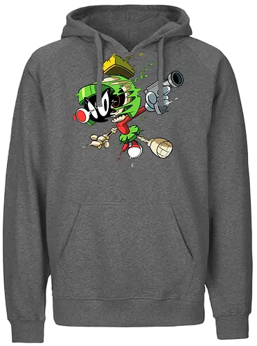 Freaky Grüner Marsianer Horror - Underground Alien Cartoon Kunst - grüner Marsianer Horror, Alien Cartoon Freaky, grünes Marsianer Skelett, rotes hypnotisches Auge Cartoon, Marvin the Martian, horror, schmelzendes grünes Schleim, Underground Alien Kunst, Alien Horror Geek Druck, Zombie Marsianer Waffe, römischer Helm Cartoon Horror, alternative Alien Kunst, Weltraum Cartoon Horror, urbaner Alien Geek Druck, Marsianer Pop Art Horror, Alien Charakter Horror, dunkler Alien Cartoon - Fairtrade Hoodie