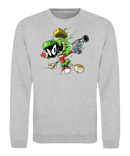 Freaky Grüner Marsianer Horror - Underground Alien Cartoon Kunst - grüner Marsianer Horror, Alien Cartoon Freaky, grünes Marsianer Skelett, rotes hypnotisches Auge Cartoon, Marvin the Martian, horror, schmelzendes grünes Schleim, Underground Alien Kunst, Alien Horror Geek Druck, Zombie Marsianer Waffe, römischer Helm Cartoon Horror, alternative Alien Kunst, Weltraum Cartoon Horror, urbaner Alien Geek Druck, Marsianer Pop Art Horror, Alien Charakter Horror, dunkler Alien Cartoon - Sweatshirt