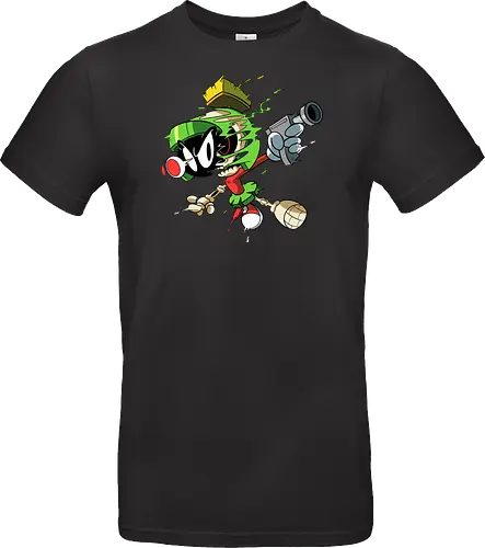 Freaky Grüner Marsianer Horror - Underground Alien Cartoon Kunst - grüner Marsianer Horror, Alien Cartoon Freaky, grünes Marsianer Skelett, rotes hypnotisches Auge Cartoon, Marvin the Martian, horror, schmelzendes grünes Schleim, Underground Alien Kunst, Alien Horror Geek Druck, Zombie Marsianer Waffe, römischer Helm Cartoon Horror, alternative Alien Kunst, Weltraum Cartoon Horror, urbaner Alien Geek Druck, Marsianer Pop Art Horror, Alien Charakter Horror, dunkler Alien Cartoon - Standard T-Shirt