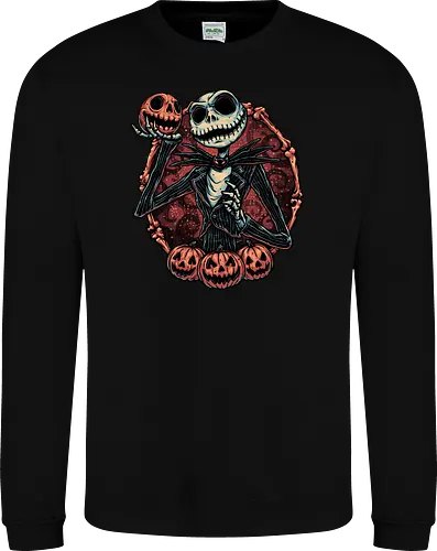 Pumpkin Nightmare - Movie, animated, animation, horror, Halloween, pumpkin, skeleton, character, fantasy - Sweatshirt