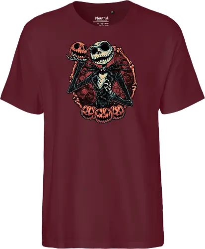 Pumpkin Nightmare - Movie, animated, animation, horror, Halloween, pumpkin, skeleton, character, fantasy - Fairtrade T-Shirt