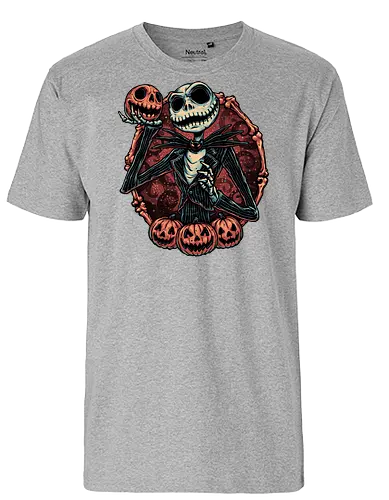Pumpkin Nightmare - Movie, animated, animation, horror, Halloween, pumpkin, skeleton, character, fantasy - Fairtrade T-Shirt