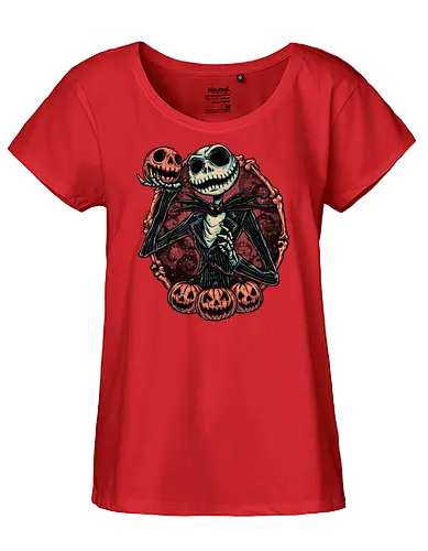 Pumpkin Nightmare - Movie, animated, animation, horror, Halloween, pumpkin, skeleton, character, fantasy - Fairtrade Girl Shirt
