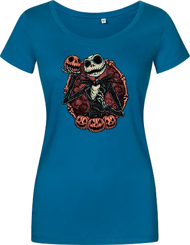 Pumpkin Nightmare - Movie, animated, animation, horror, Halloween, pumpkin, skeleton, character, fantasy - Damen T-Shirt