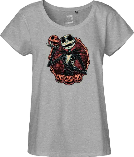 Pumpkin Nightmare - Movie, animated, animation, horror, Halloween, pumpkin, skeleton, character, fantasy - Fairtrade Girl Shirt