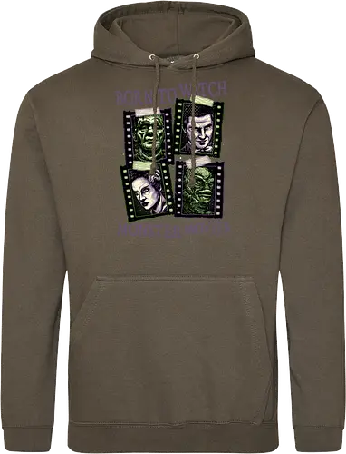 Born to watch monster movies - Horror, horror movies, classic horror, classic, monsters, creature, Halloween - Standard Hoodie