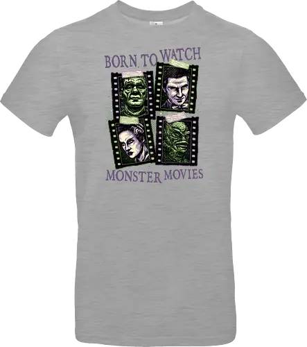 Born to watch monster movies - Horror, horror movies, classic horror, classic, monsters, creature, Halloween - Standard T-Shirt