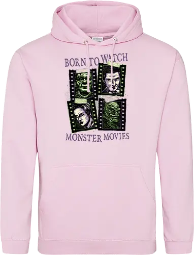 Born to watch monster movies - Horror, horror movies, classic horror, classic, monsters, creature, Halloween - Standard Hoodie