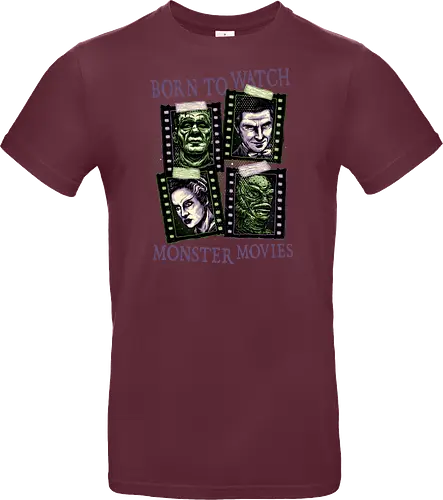 Born to watch monster movies - Horror, horror movies, classic horror, classic, monsters, creature, Halloween - Standard T-Shirt