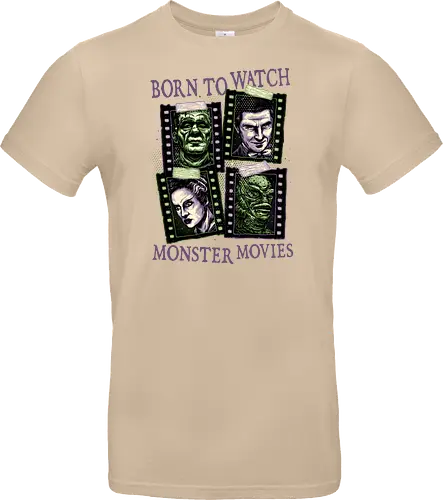 Born to watch monster movies - Horror, horror movies, classic horror, classic, monsters, creature, Halloween - Standard T-Shirt