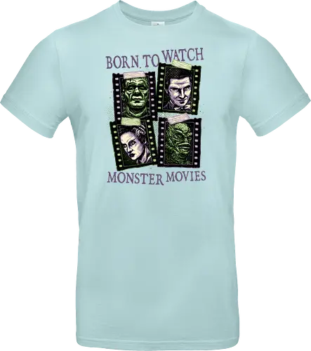 Born to watch monster movies - Horror, horror movies, classic horror, classic, monsters, creature, Halloween - Standard T-Shirt