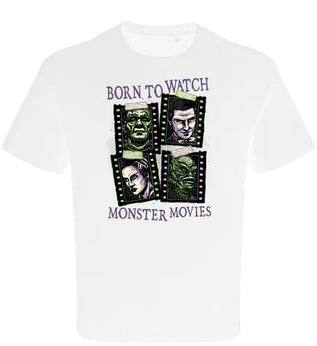 Born to watch monster movies - Horror, horror movies, classic horror, classic, monsters, creature, Halloween - Oversize T-Shirt
