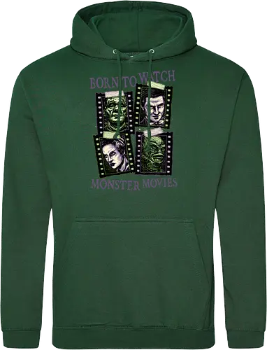 Born to watch monster movies - Horror, horror movies, classic horror, classic, monsters, creature, Halloween - Standard Hoodie