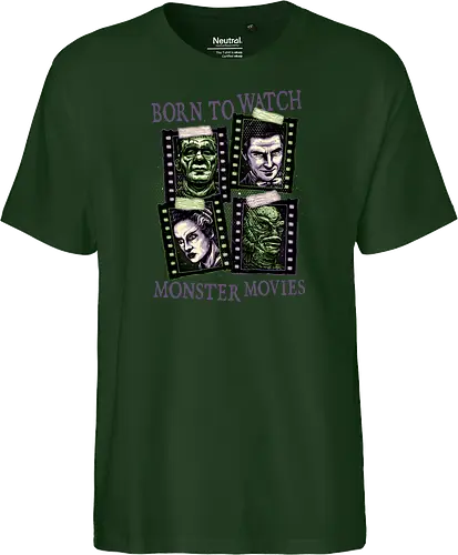 Born to watch monster movies - Horror, horror movies, classic horror, classic, monsters, creature, Halloween - Fairtrade T-Shirt